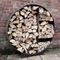 Rusty Circle Corten Çelik Yakacak Odun Rafı Daha Büyük Yuvarlak Yakacak Odun Tutacağı
